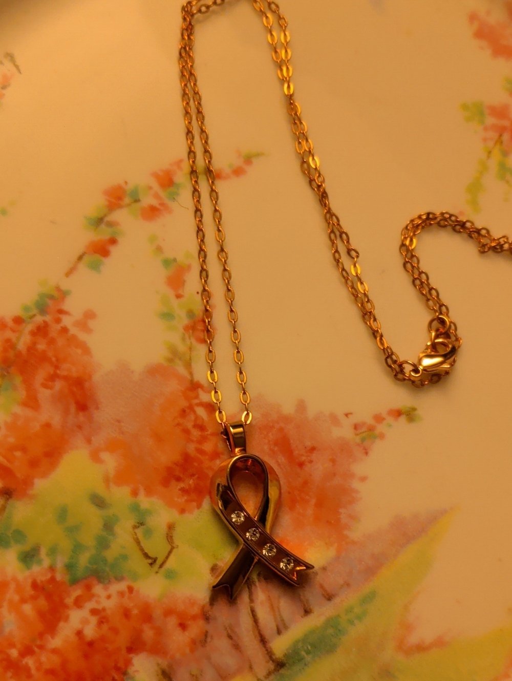 Rose Gold Plated Necklace 17.5" Long